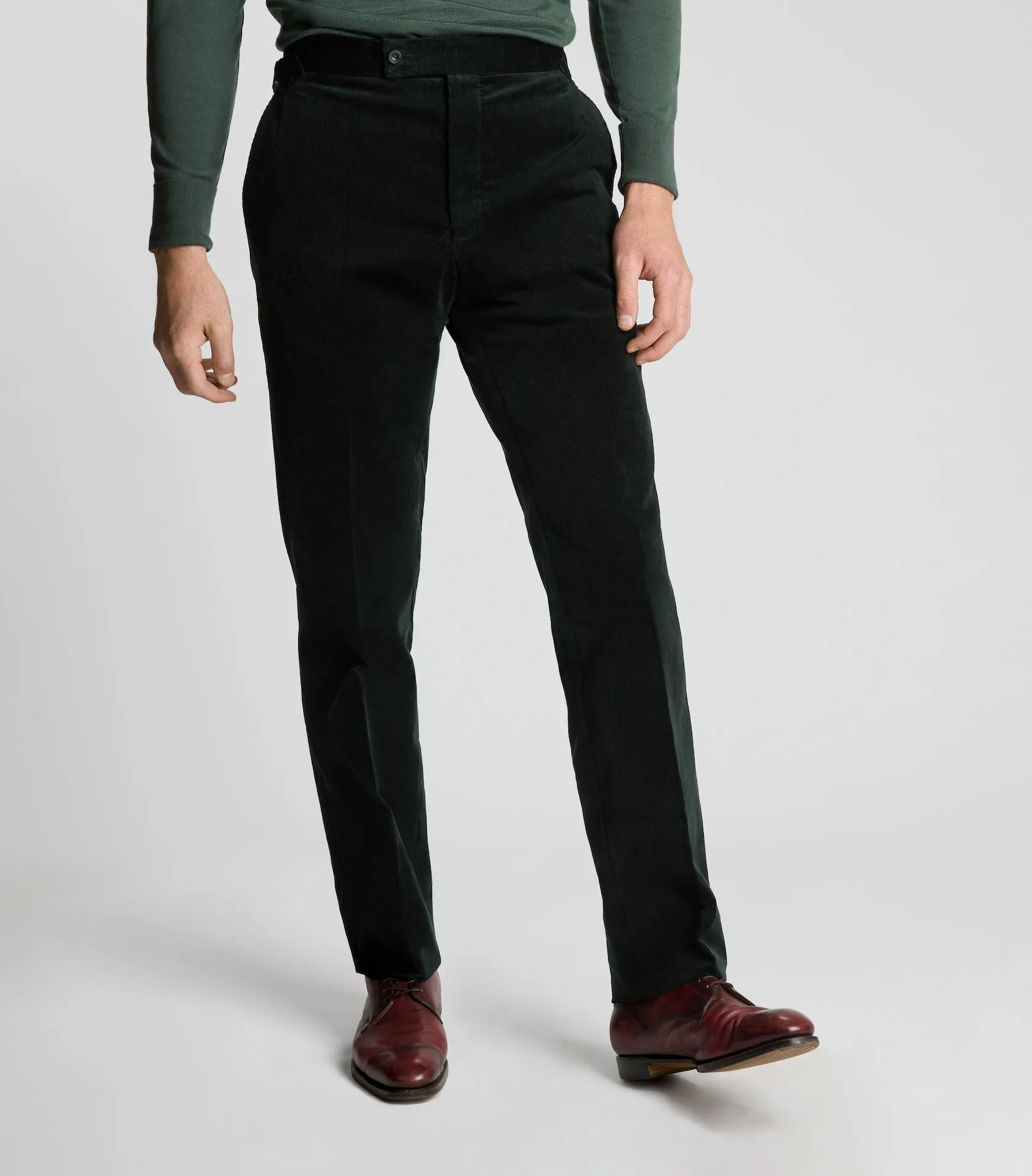 Green Fine Cord Trousers