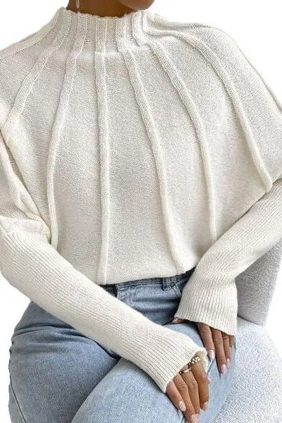 Half Turtleneck Long Sleeve Pullover Sweater