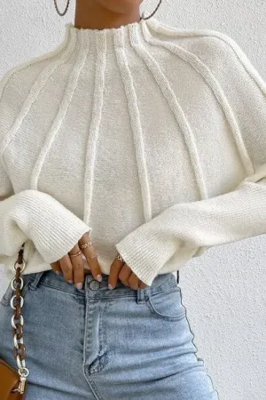 Half Turtleneck Long Sleeve Pullover Sweater