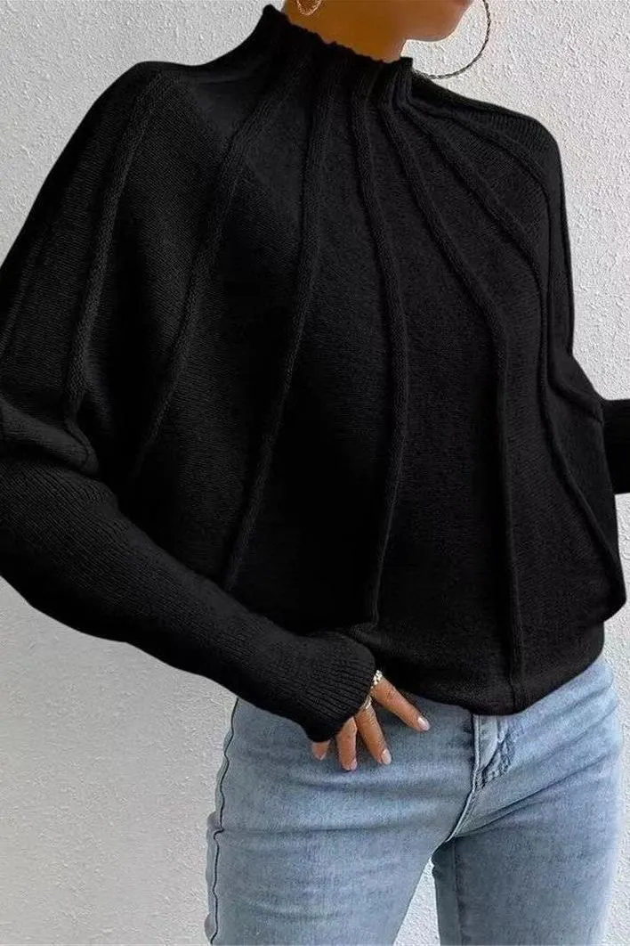 Half Turtleneck Long Sleeve Pullover Sweater