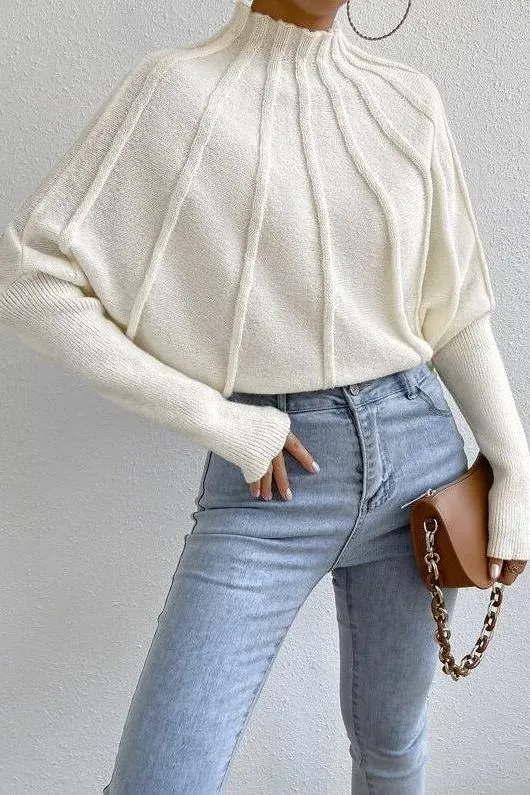 Half Turtleneck Long Sleeve Pullover Sweater