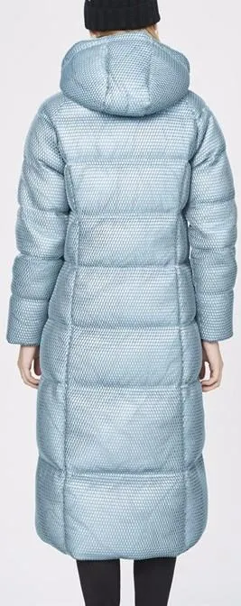 Honeycomb-Mesh Puffer Down Coat, Light Blue