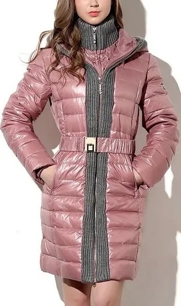 Hooded Puffer Down Coat, Pink