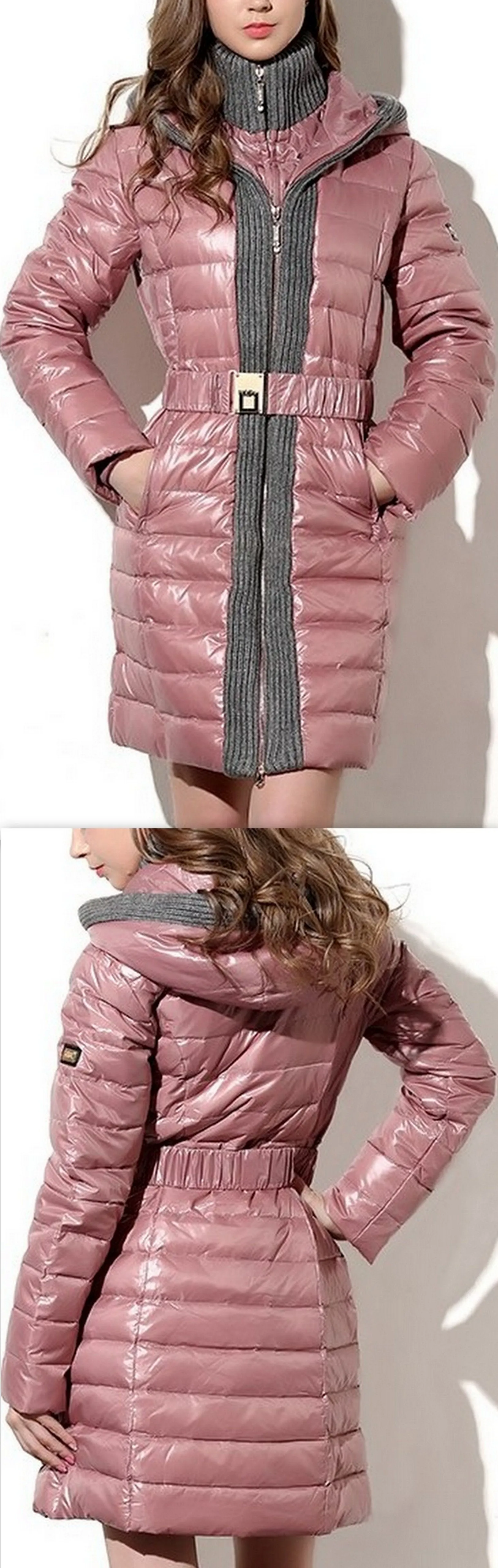 Hooded Puffer Down Coat, Pink