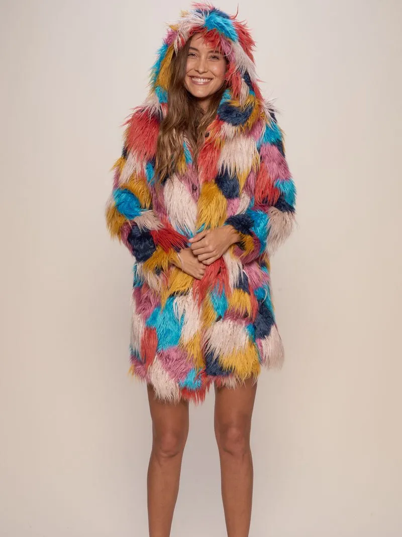 Hooded Women's Faux Fur Coat | Butterfly