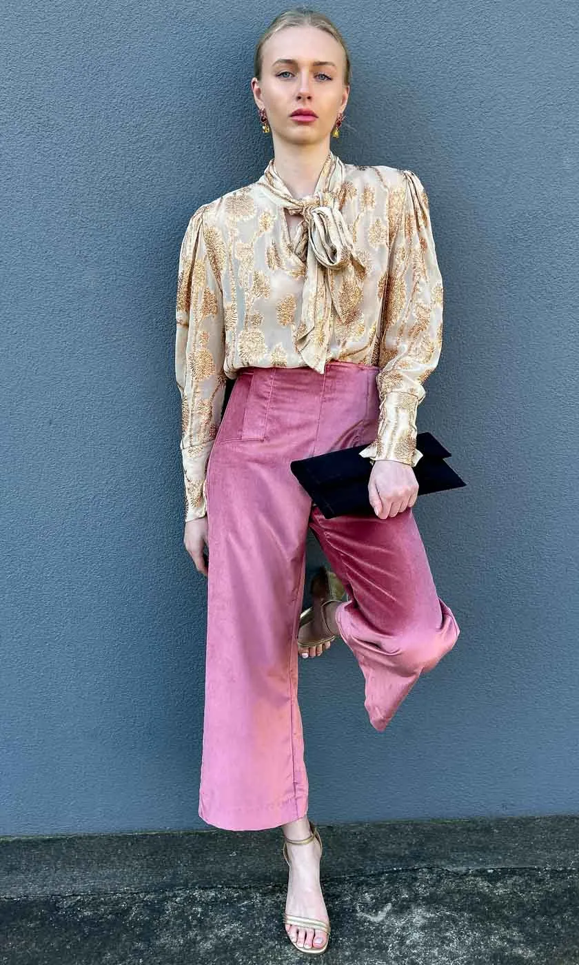 HOSS Pink Blake Velvet Trouser