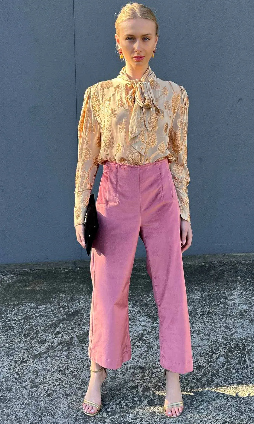 HOSS Pink Blake Velvet Trouser