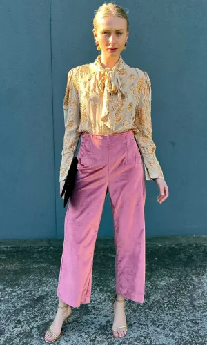 HOSS Pink Blake Velvet Trouser