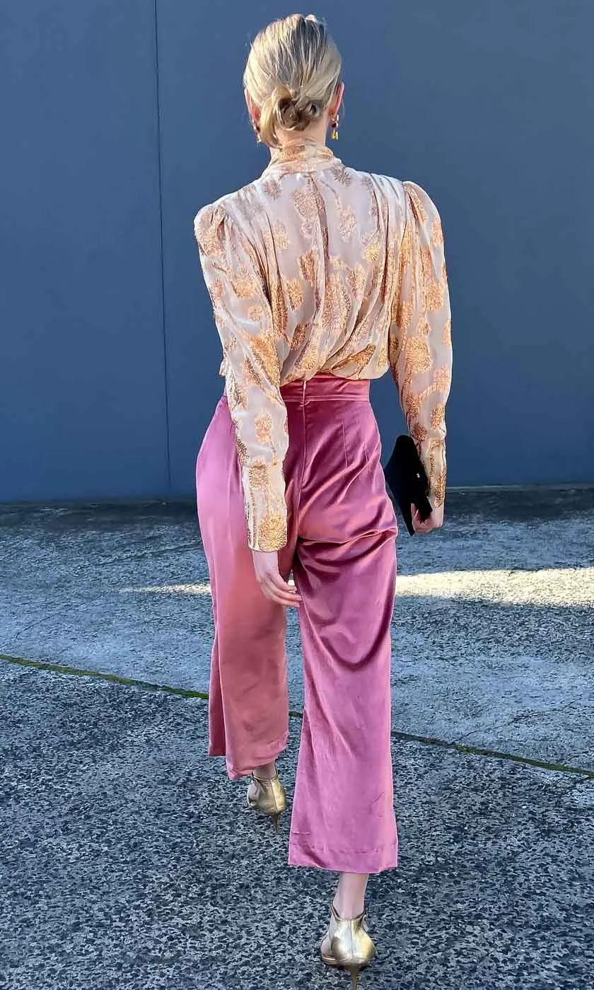 HOSS Pink Blake Velvet Trouser