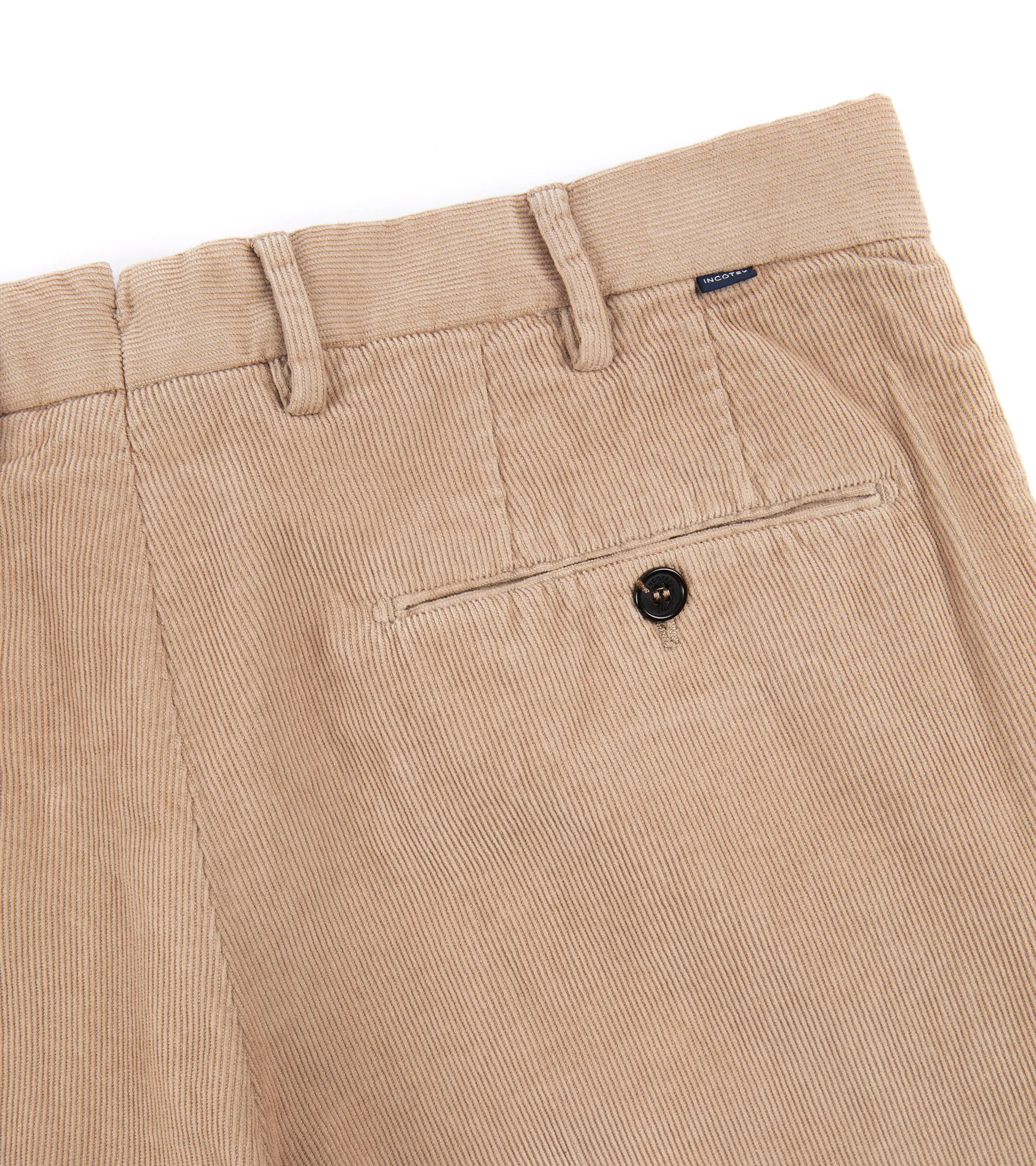 Incotex Regular Cotton Needlecord Trousers: Mushroom