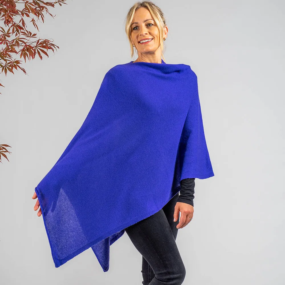 Iris Purple Cashmere Knitted Poncho