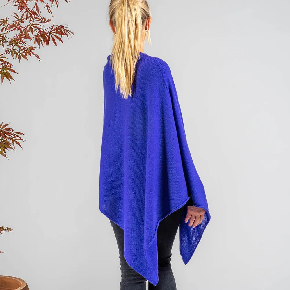 Iris Purple Cashmere Knitted Poncho