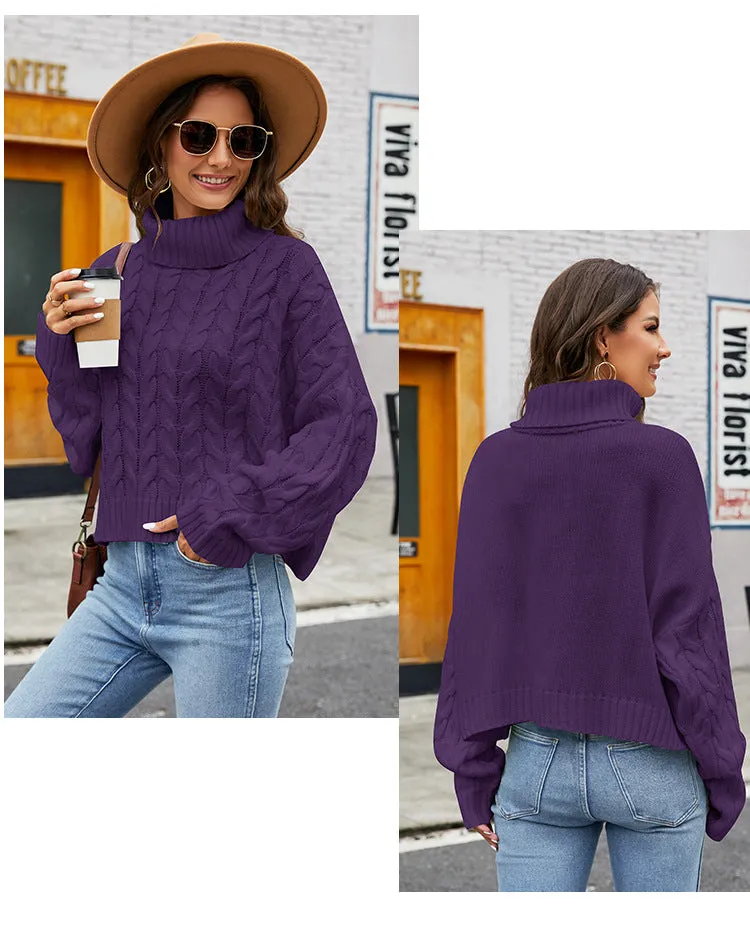 IvyShape | Chunky Knit Turtleneck Casual Sweater