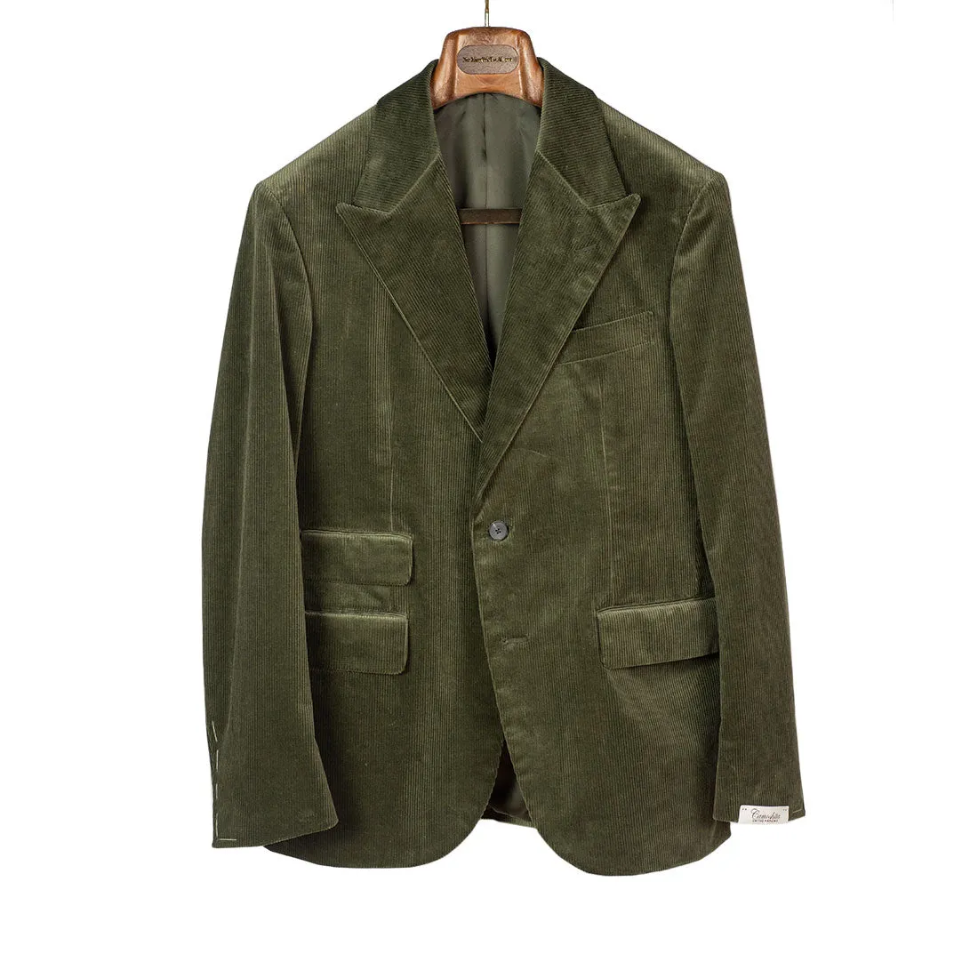 Jacket in olive cotton corduroy (separates)