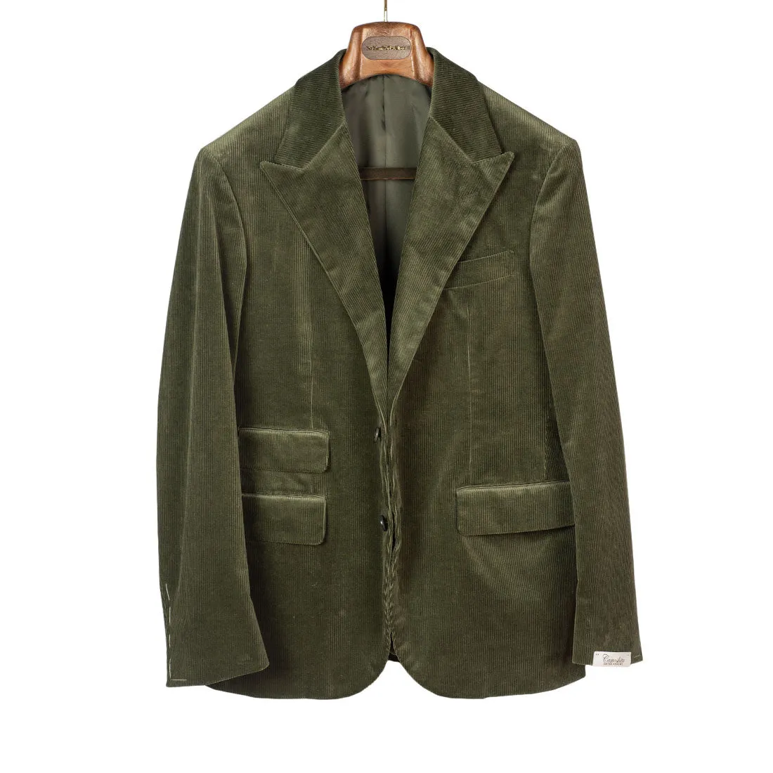 Jacket in olive cotton corduroy (separates)