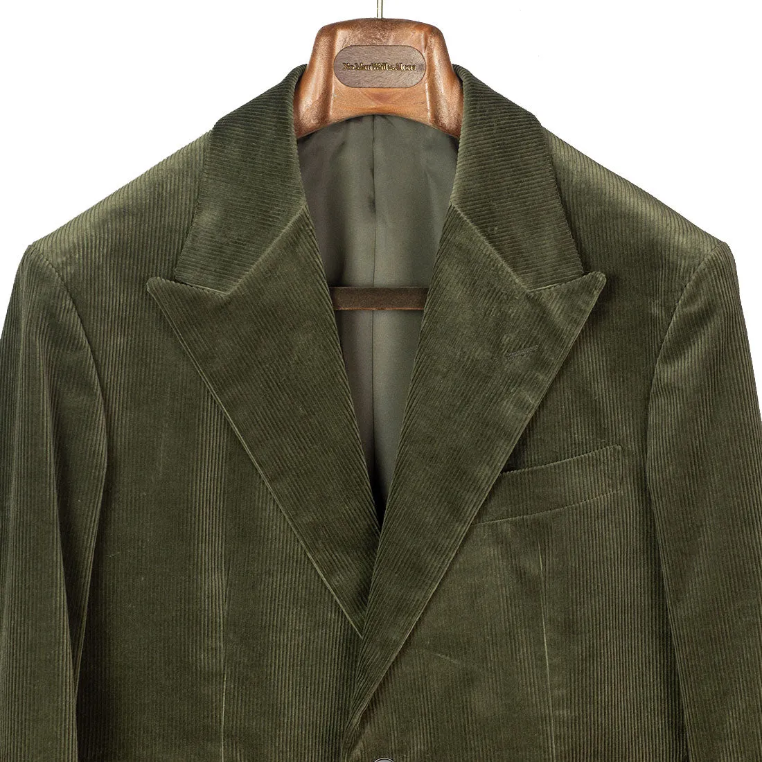 Jacket in olive cotton corduroy (separates)