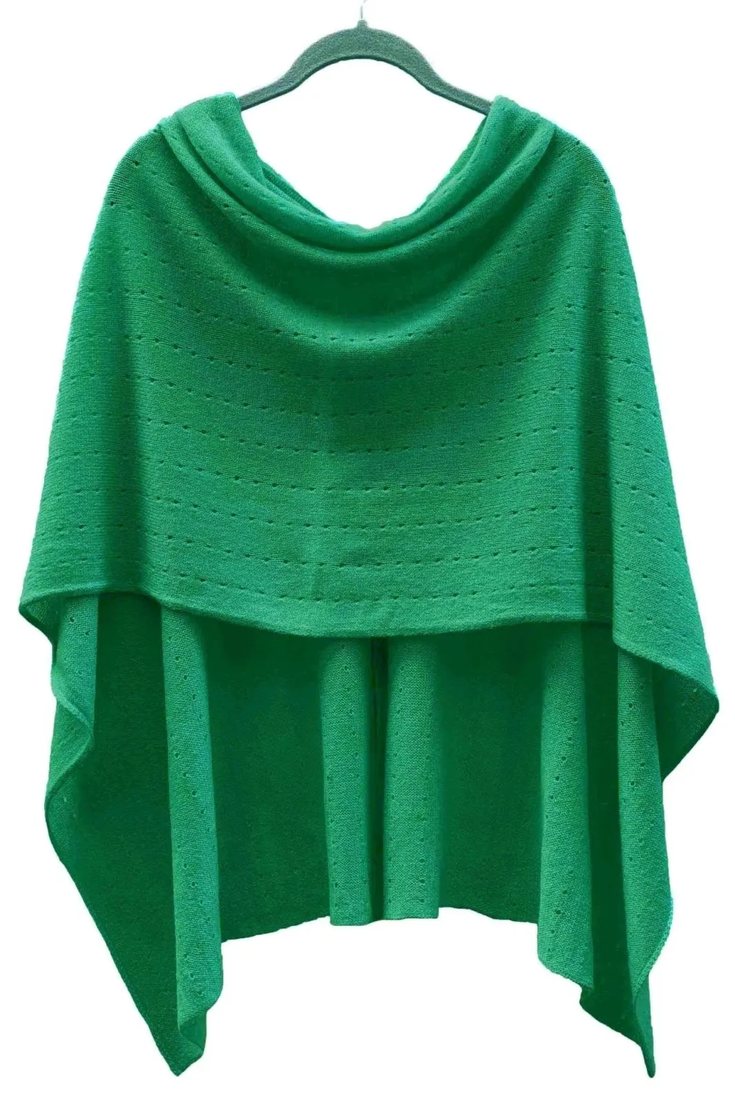 Jade green cashmere poncho Multiway