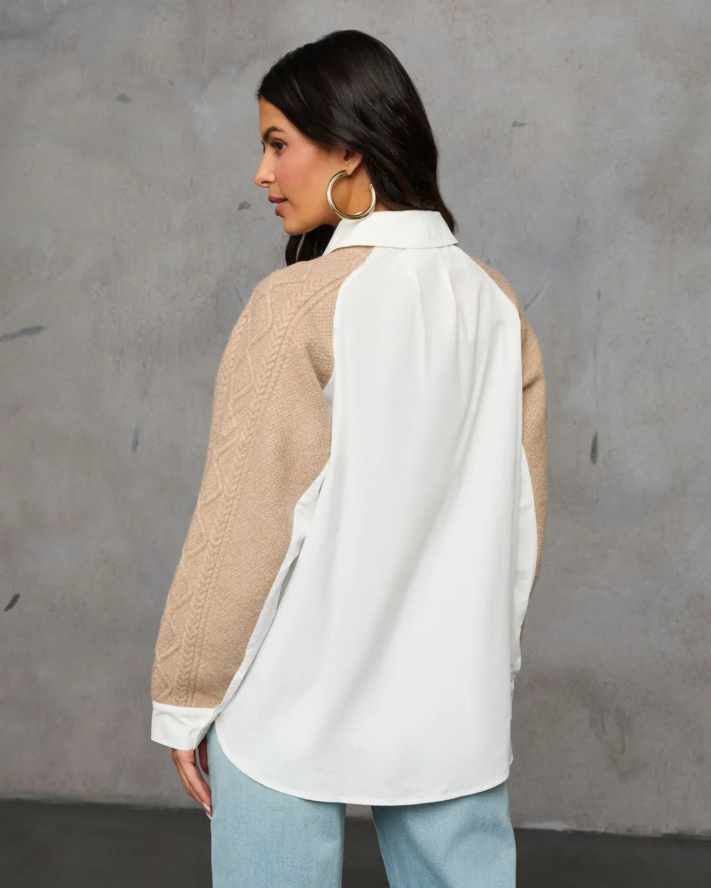 Keeping It Preppy Collared Twofer Layered Sweater