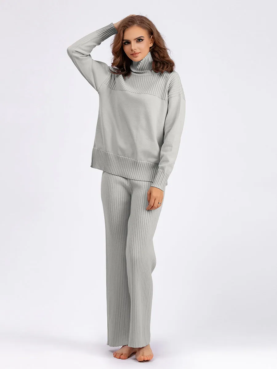 Knitted Turtleneck Pullover Set