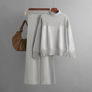 Knitted Turtleneck Pullover Set