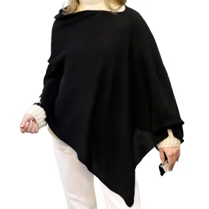 La Fiorentina Classic Poncho - 100% Cashmere - Black