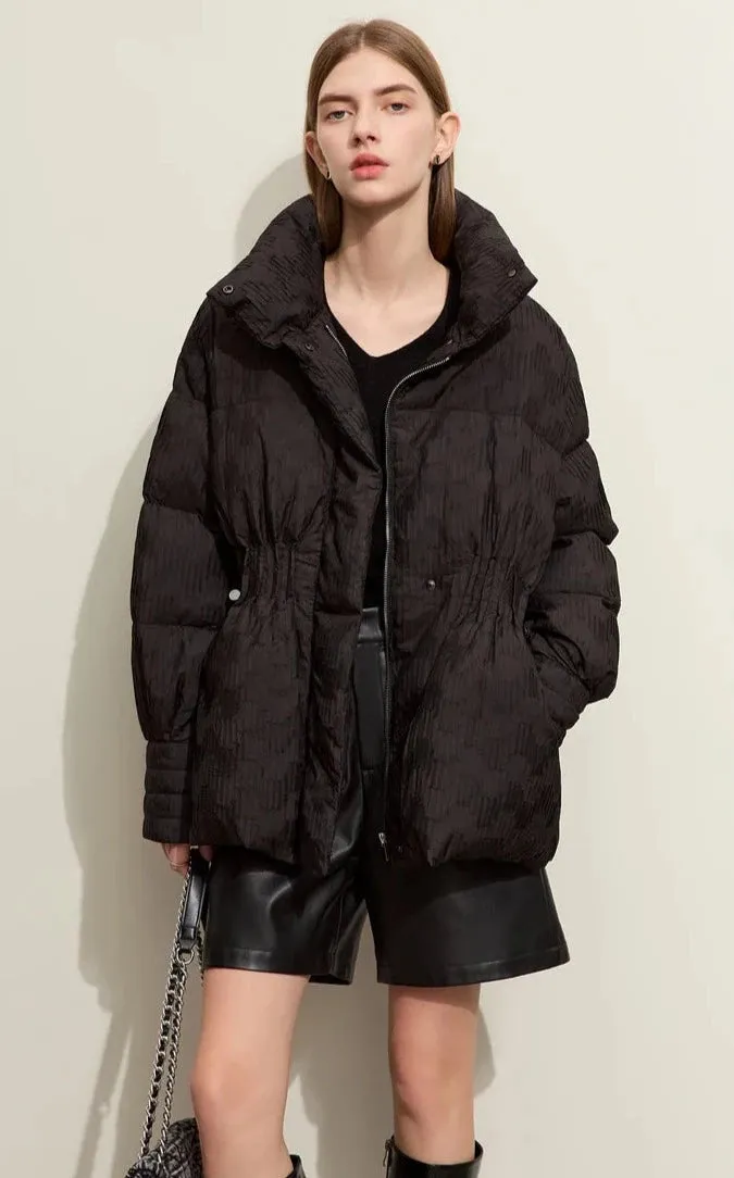 Lapel Collar Women's Duck Down Puffer Coat