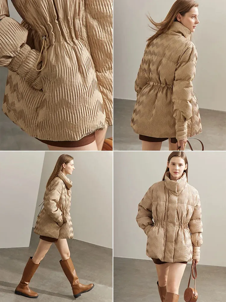 Lapel Collar Women's Duck Down Puffer Coat