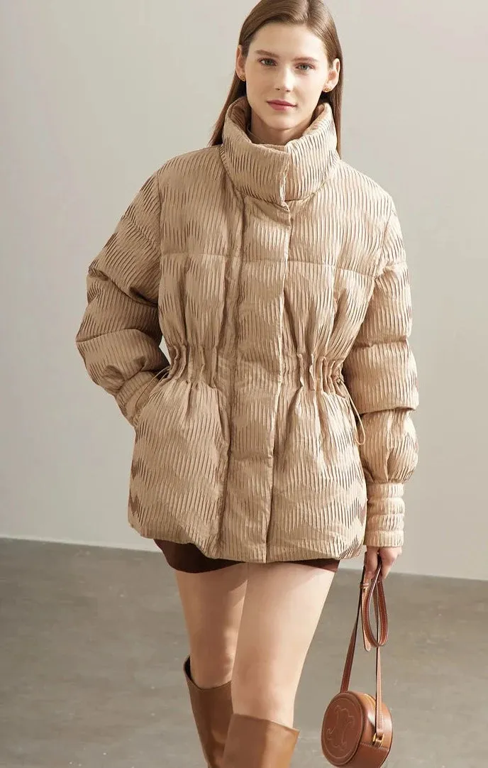 Lapel Collar Women's Duck Down Puffer Coat