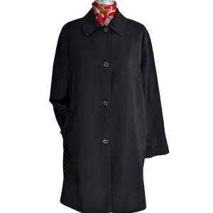 London Fog Black Trench Coat Size Large