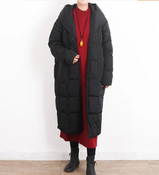 Long Casual Loose Puffer Coat,Hooded Winter Women Down Jacket 5561