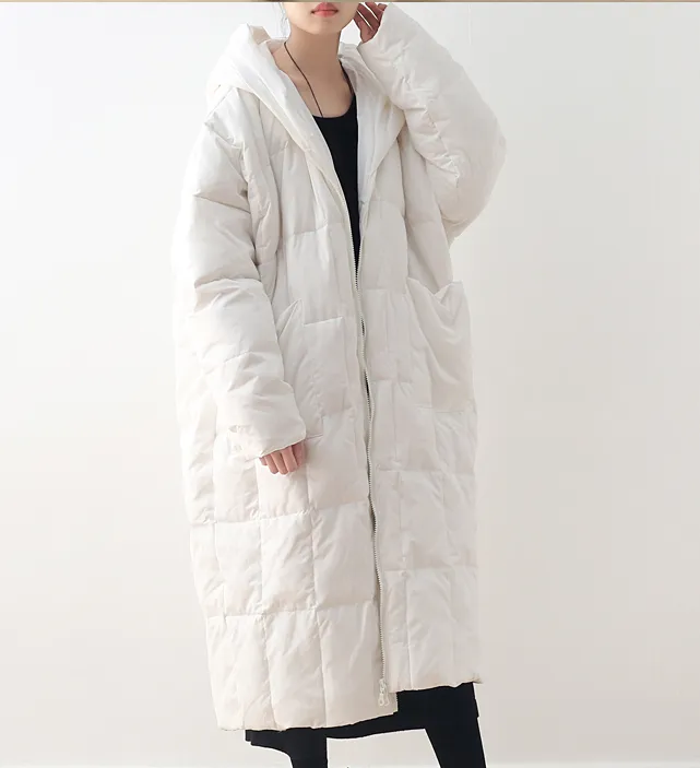 Long Casual Loose Puffer Coat,Hooded Winter Women Down Jacket 5561