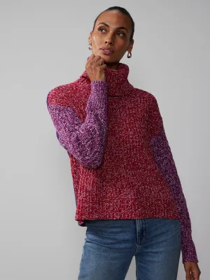 Long Sleeve Marled Colorblock Sweater