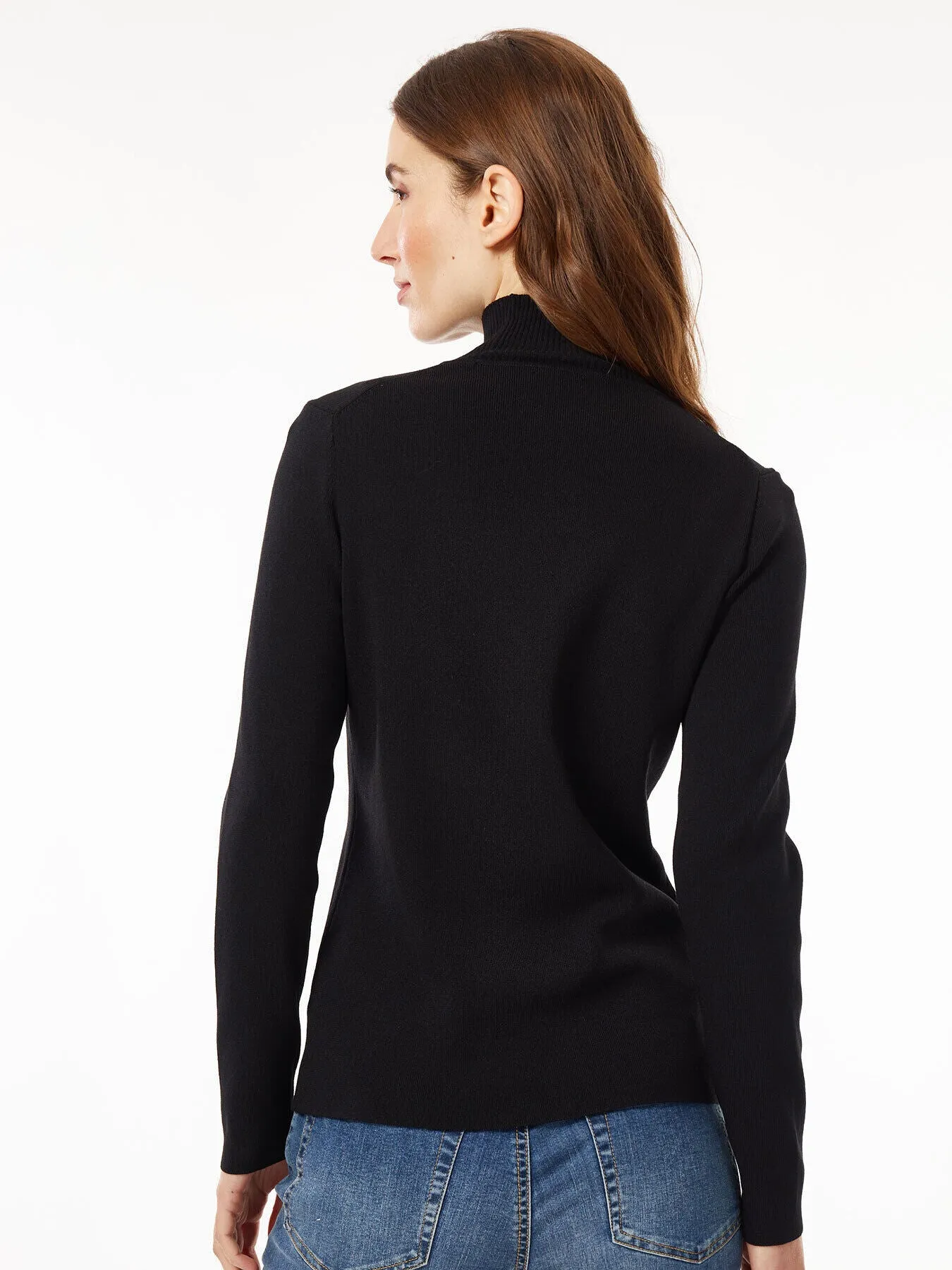 Long Sleeve Mock Neck Knit Sweater