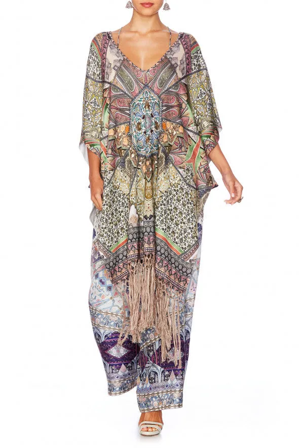 Long V Neck Poncho W/ Fringing- Soul Sisters