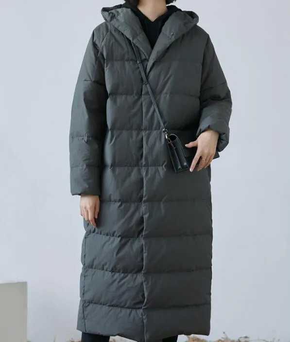 Long Winter Lightweight Duck Puffer Down Jacket,WaterProof Hooded Down Jacket Women 55663