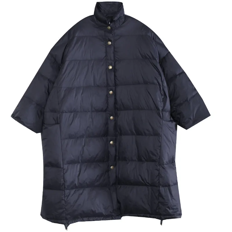 Loose Large Size Long Puffer Coat Large Pocket Down Jacket