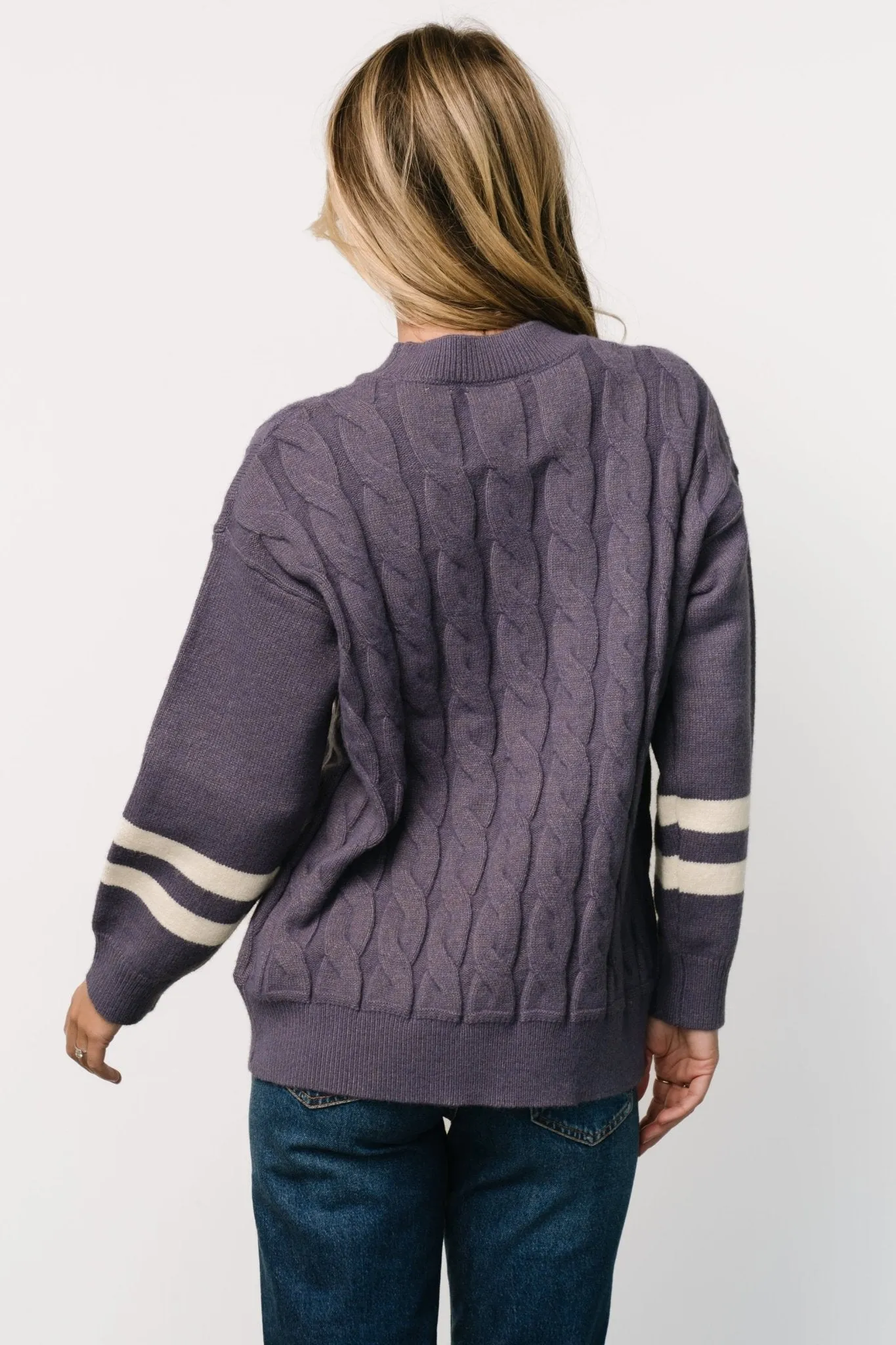 Lund Cable Knit Sweater | Vintage Purple