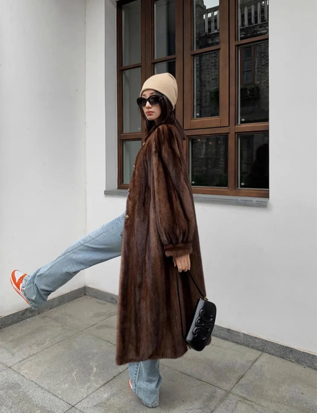 Luxe Faux Mink Long Coat - Soft & Plush