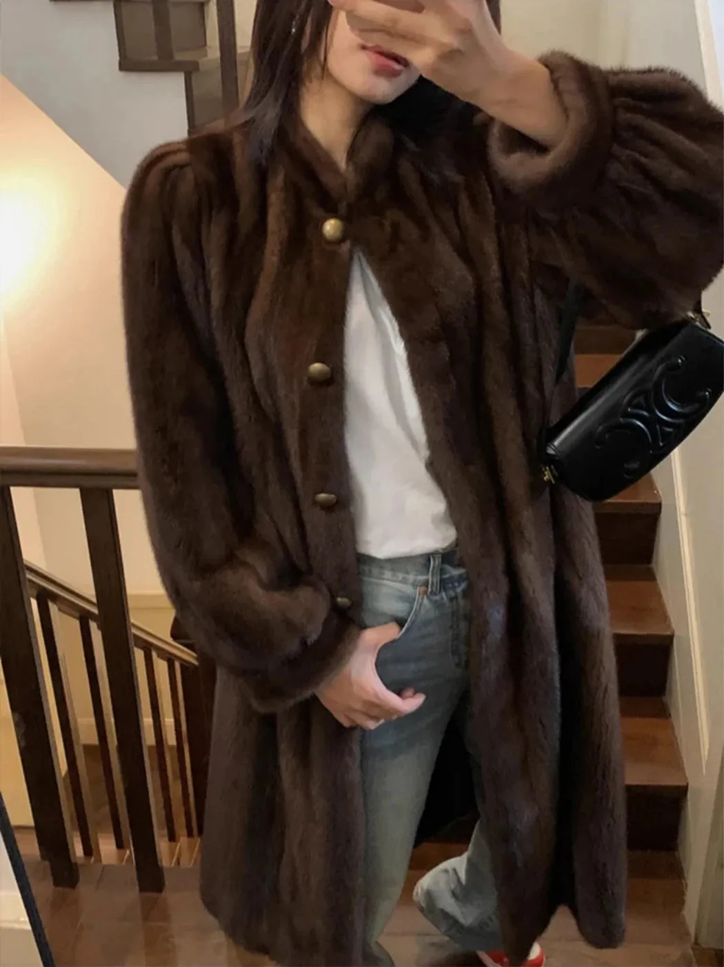 Luxe Faux Mink Long Coat - Soft & Plush