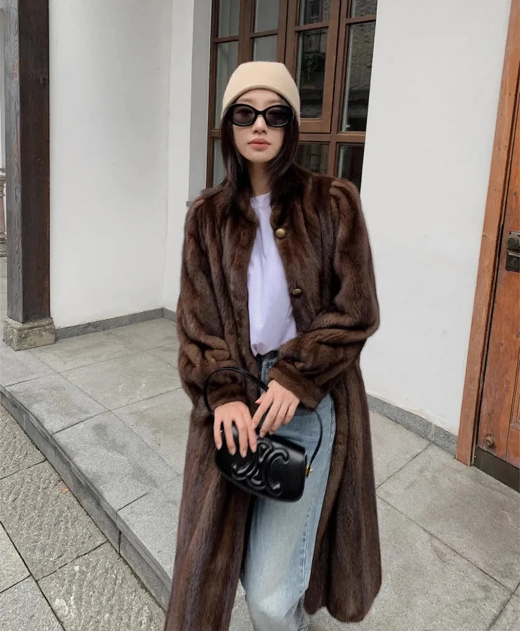 Luxe Faux Mink Long Coat - Soft & Plush