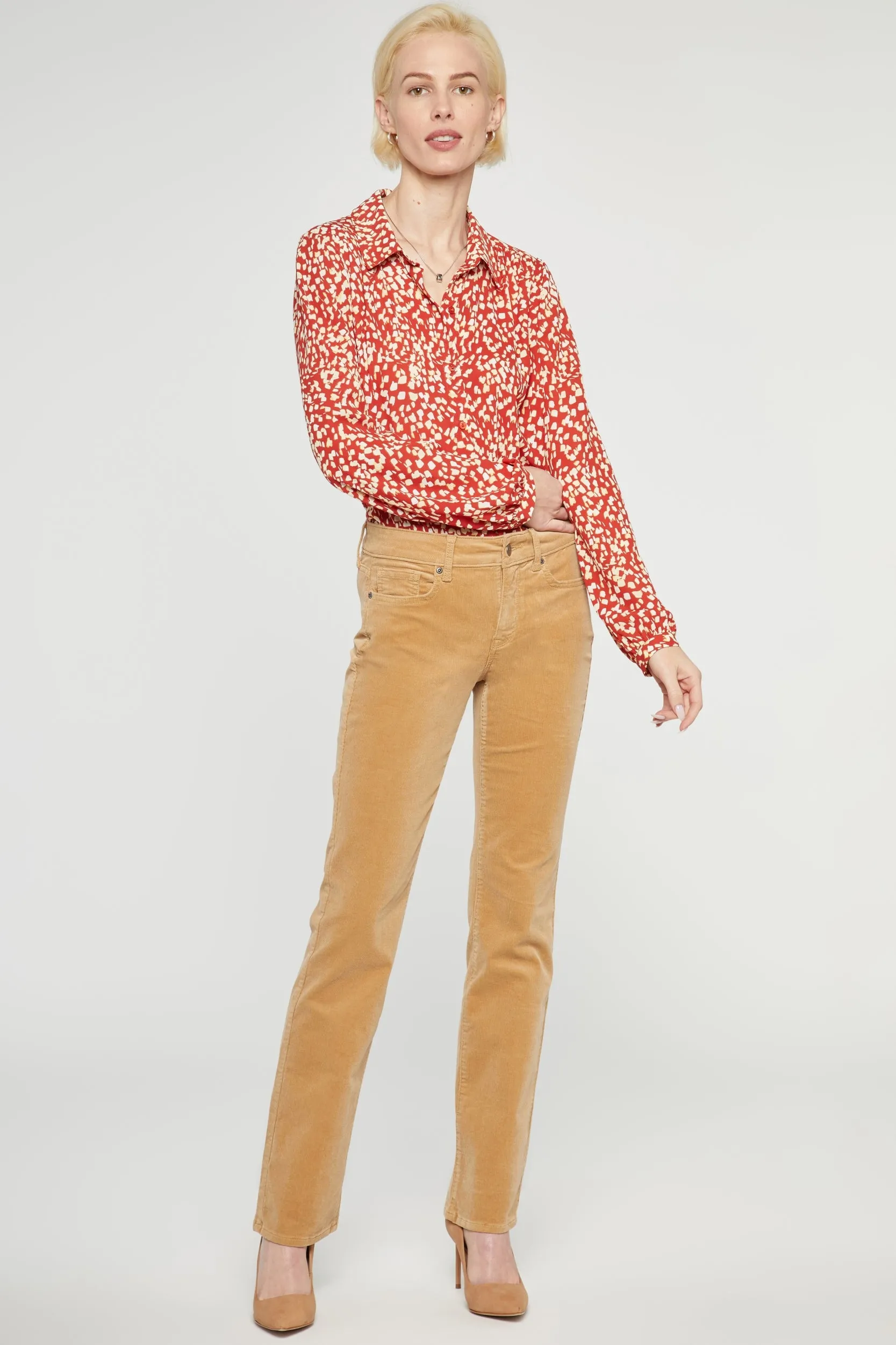 Marilyn Straight Corduroy Trouser Yellow | Crossroads