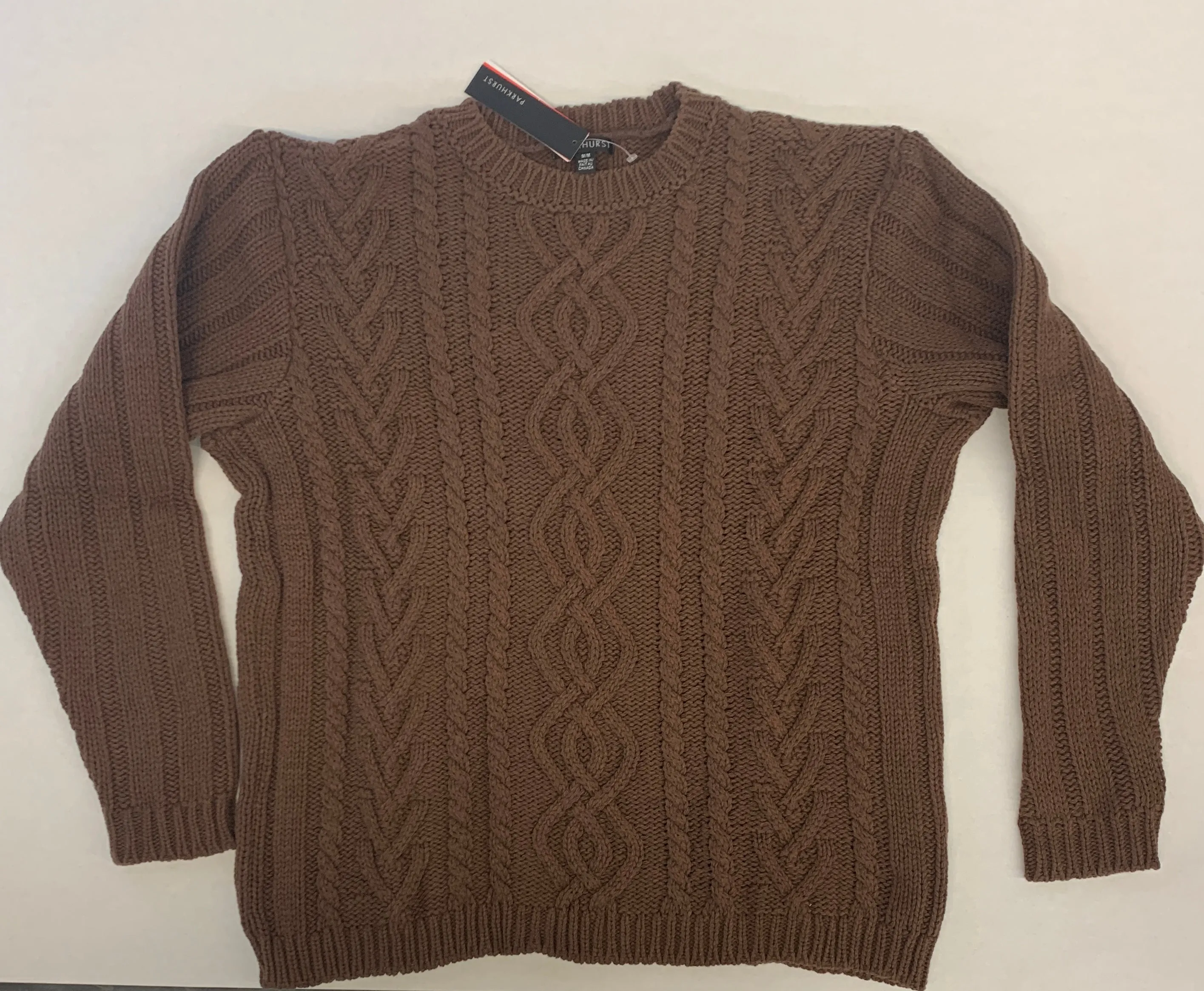 Men's Cable Wool Crewneck Sweater