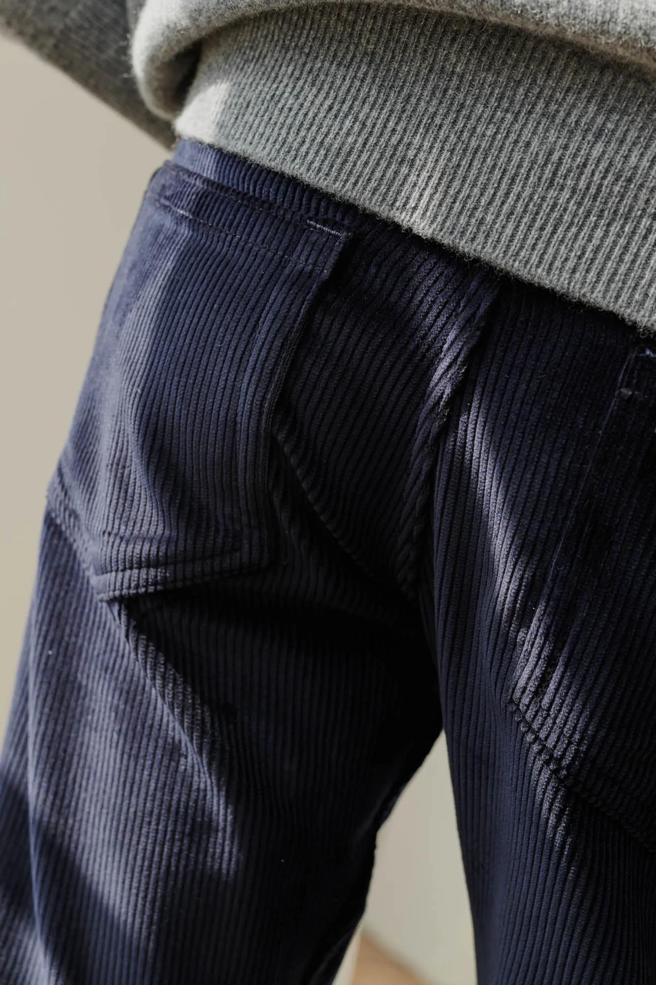 Men's Five Pocket Cord Trouser - Navy