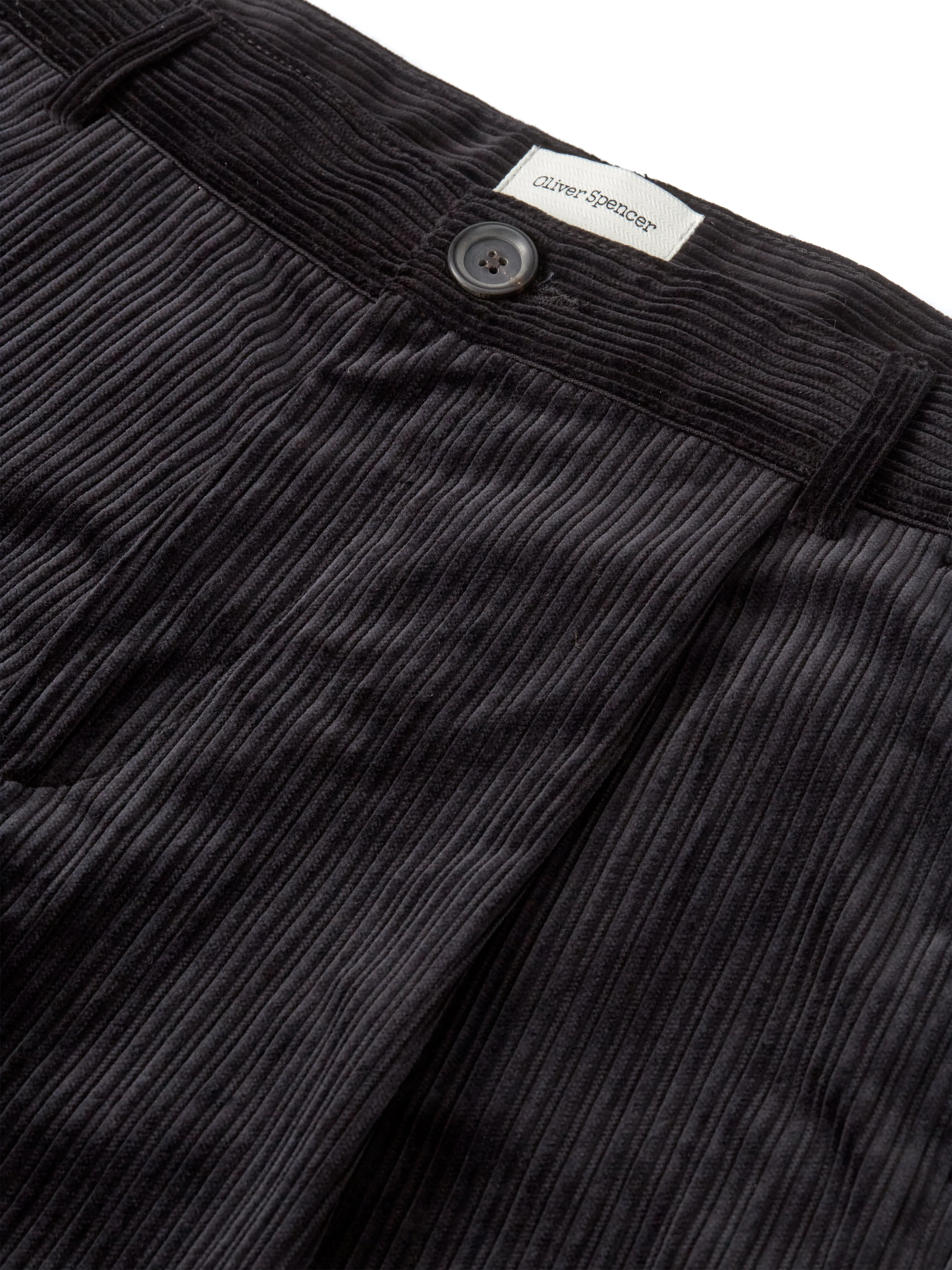 Morton Pleated Trousers Hedden Cord Black