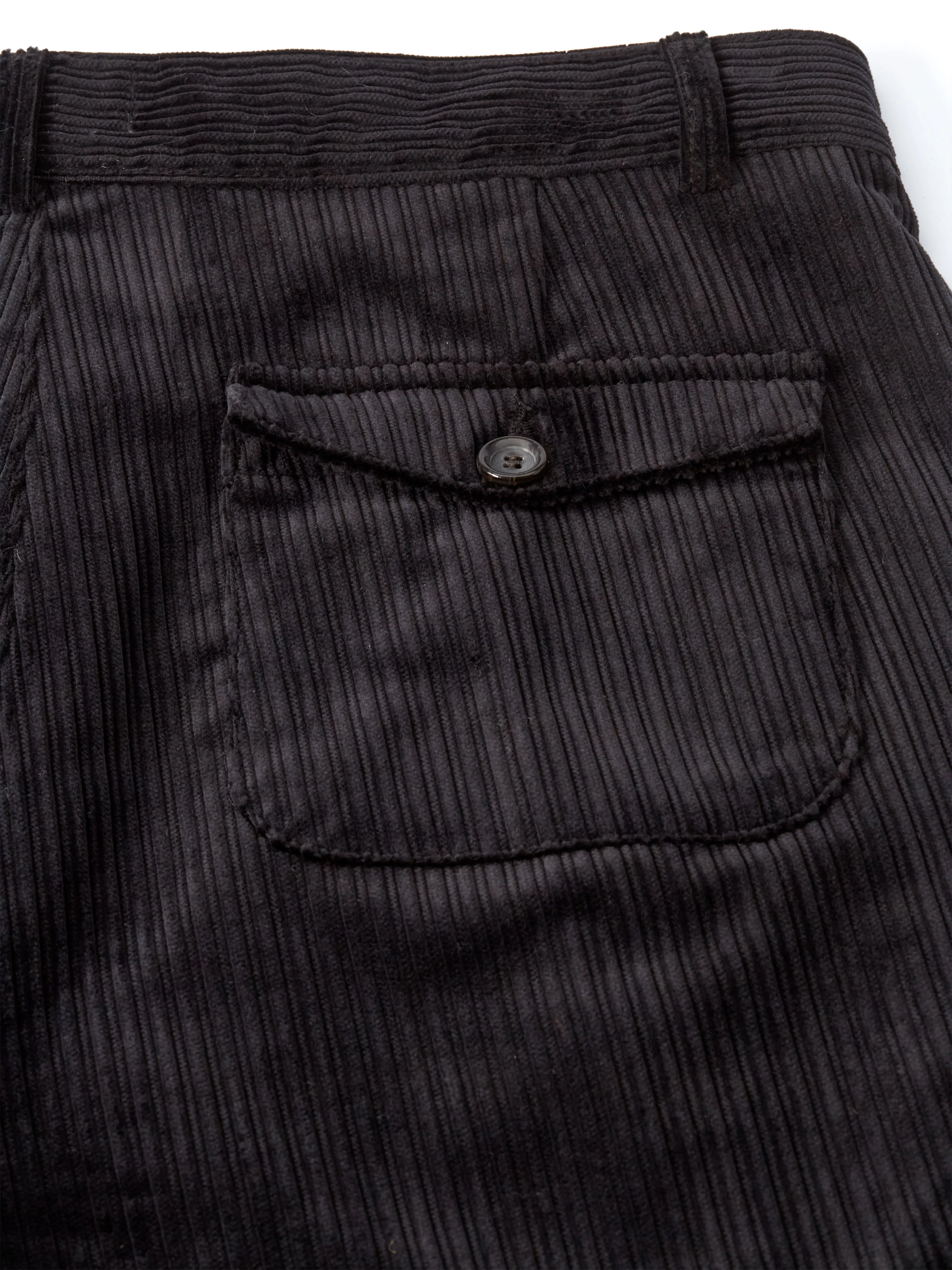 Morton Pleated Trousers Hedden Cord Black