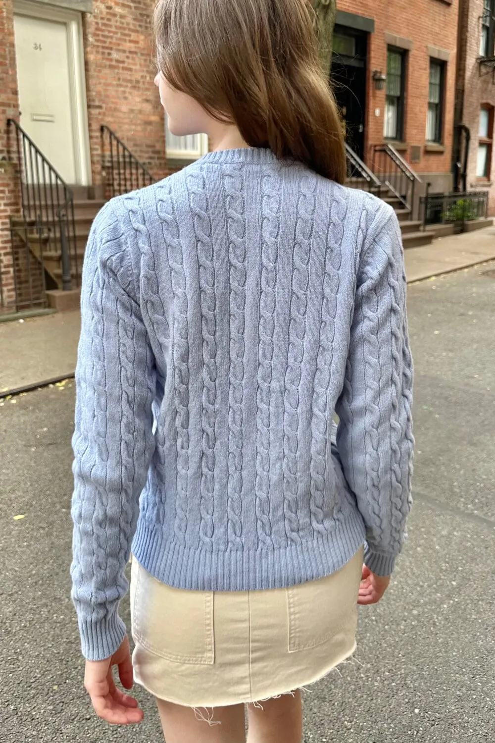 Olsen Wool Cable Knit Cardigan