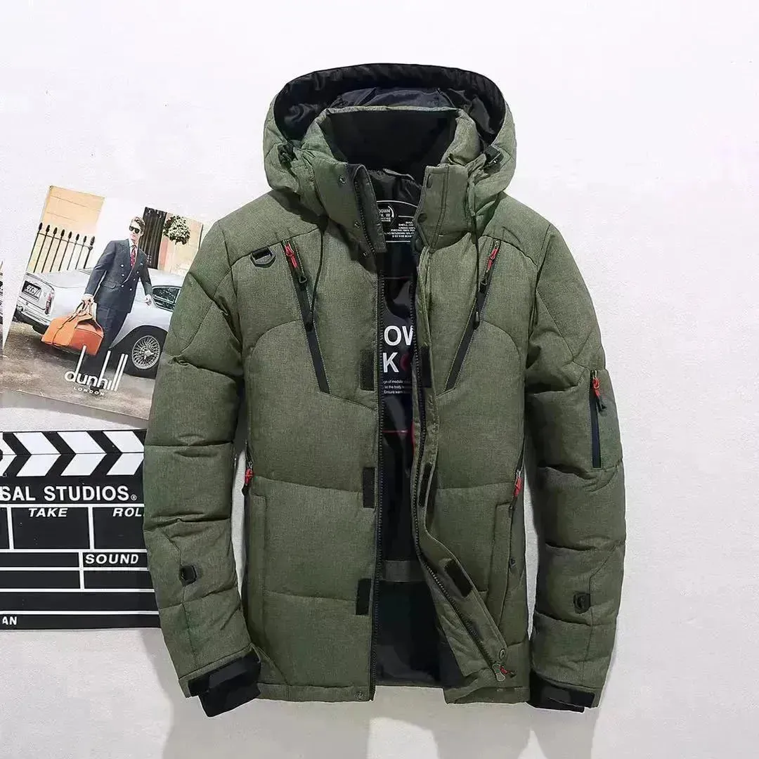 Outdoor Leisure Winter Thickened Hooded Men's Winter Puffer Coat