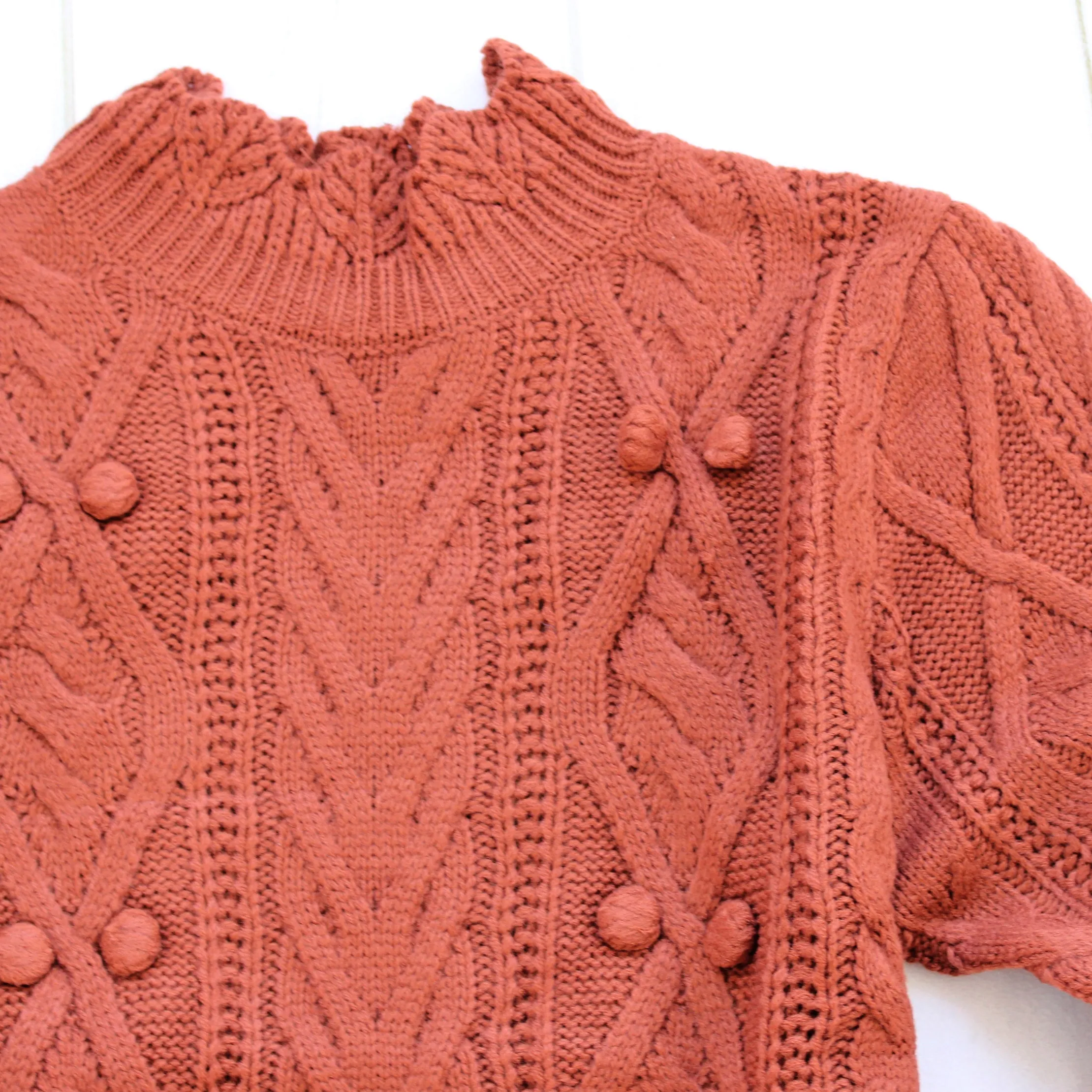 Parker Cable Knit Peplum Sweater