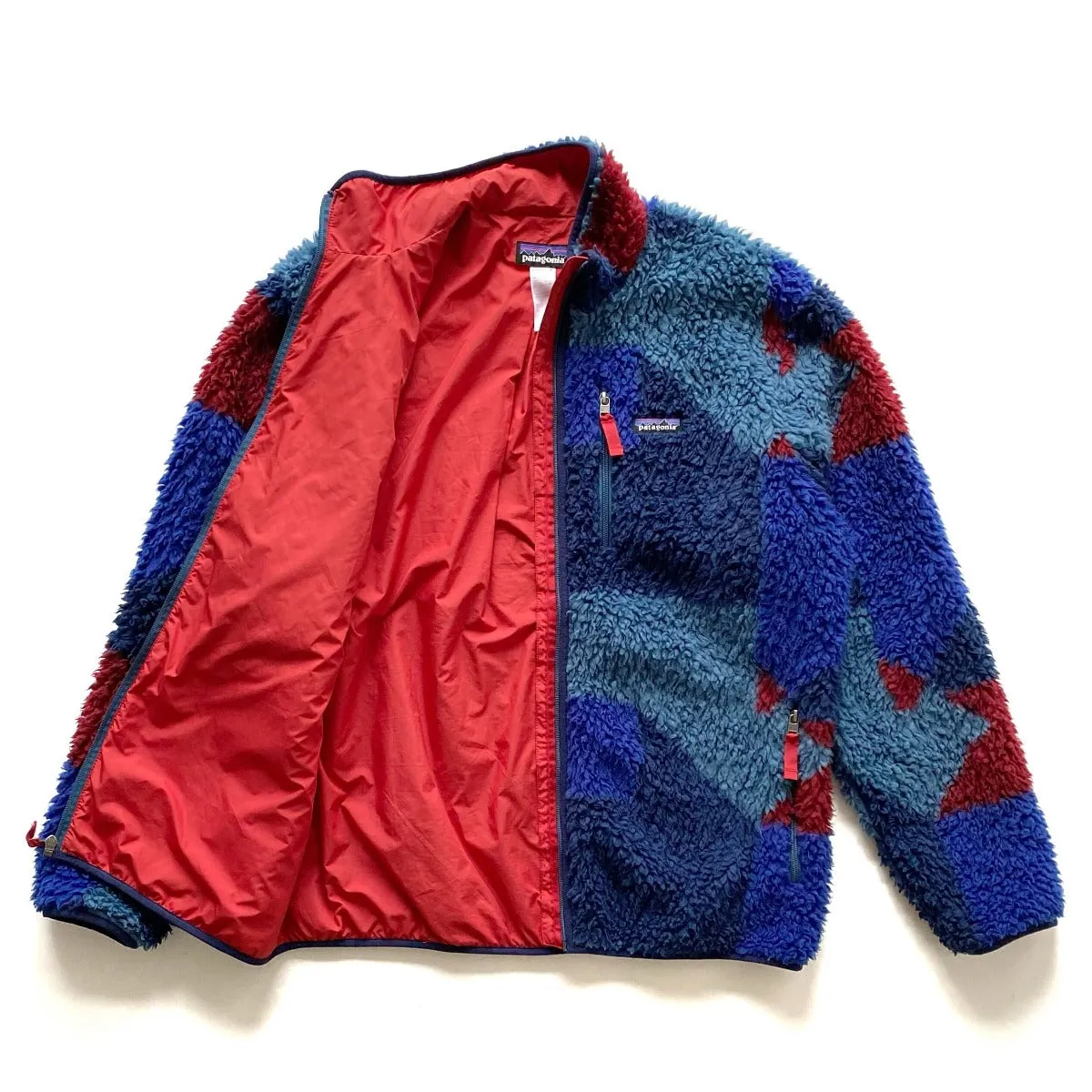 Patagonia Fall ‘14 Deep Pile Blocks Glass Retro X Fleece Cardigan Jacket