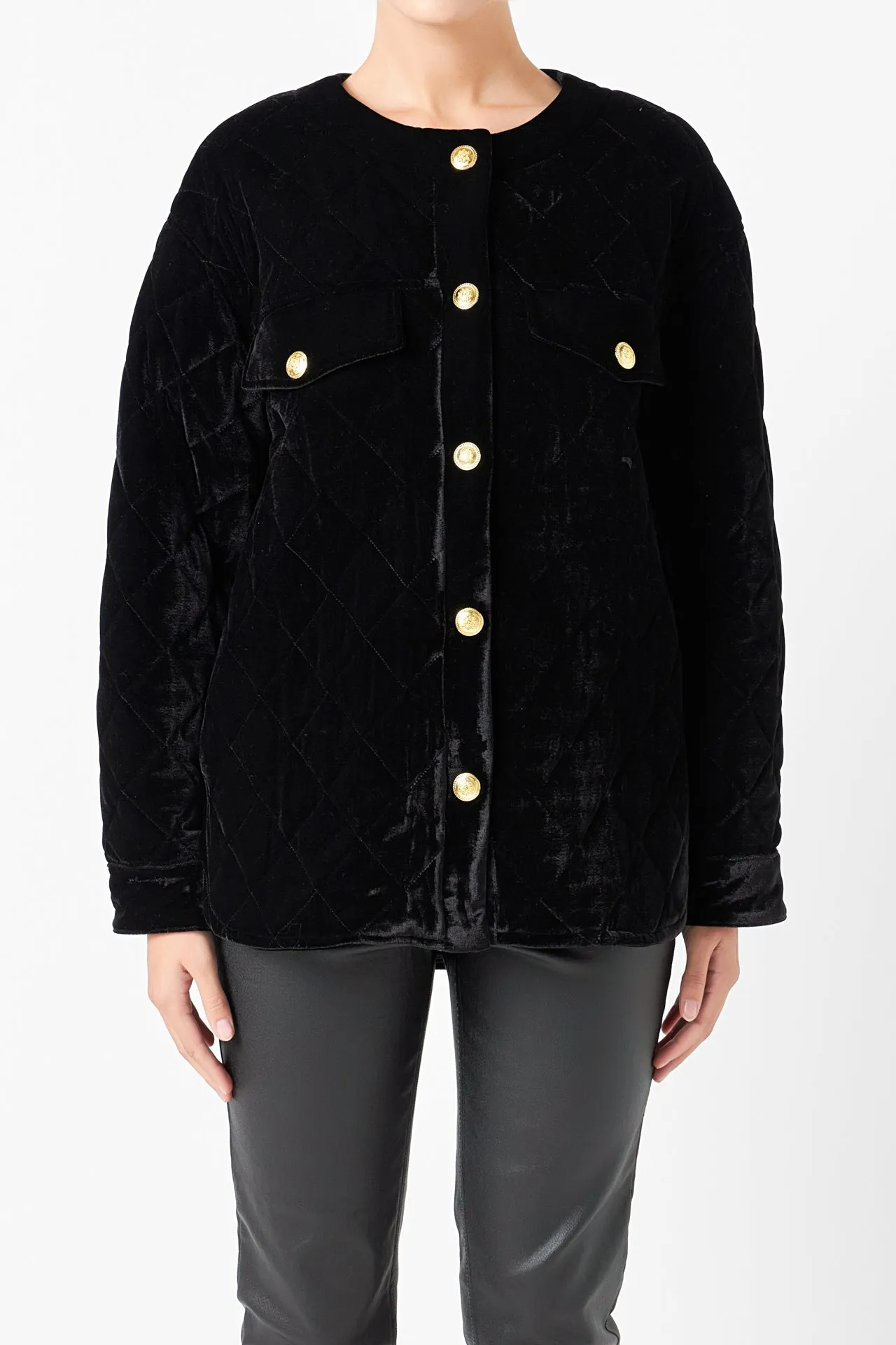 Premium Oversized Quilted Velvet Jacket